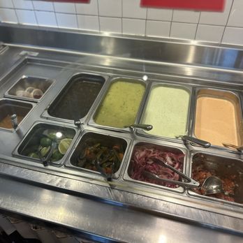 The Taco Stand - Salsa bar, there are six salsa options - Mexican Near Me - Las Vegas, Nevada The Taco Stand - Salsa bar, there are six salsa options - Mexican Near Me - Las Vegas, Nevada