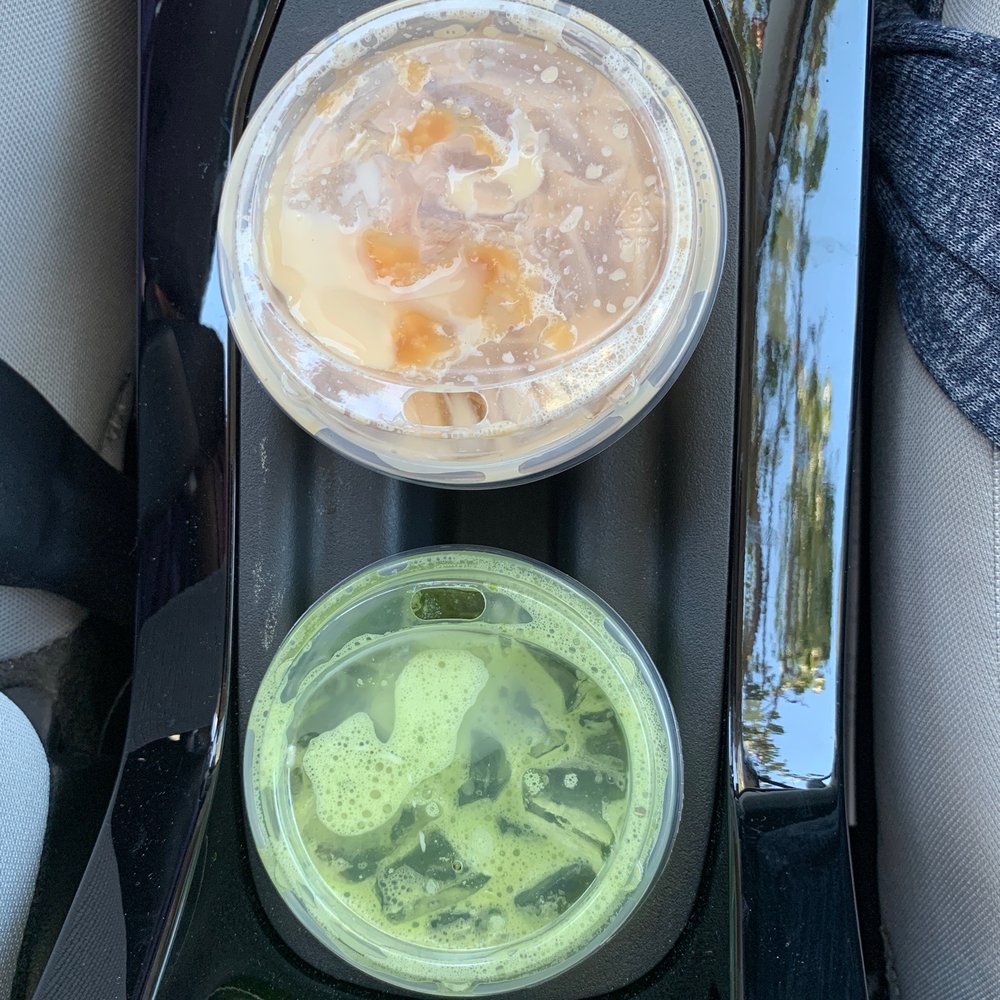 Matcha lemonade & Iced Caramel Macchiato Matcha lemonade & Iced Caramel Macchiato