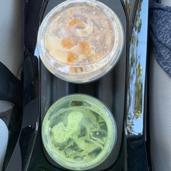 Starbucks - Matcha lemonade & Iced Caramel Macchiato