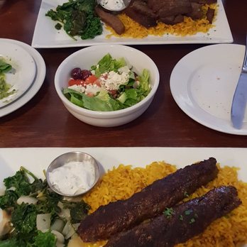 Mozaic - Turkish Kofta Kebab and Gyros Plate with Greek salads - Mediterranean Near Me - Santa Cruz, California Mozaic - Turkish Kofta Kebab and Gyros Plate with Greek salads - Mediterranean Near Me - Santa Cruz, California