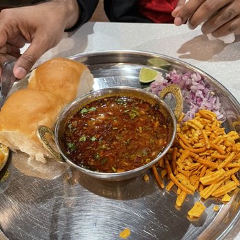 Vishnuji Ki Rasoi - Missal Pav (2pcs pav) - Vegetarian Near Me - Allen, Texas Vishnuji Ki Rasoi - Missal Pav (2pcs pav) - Vegetarian Near Me - Allen, Texas