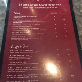 Ruth's Chris Steak House - Happy Hour Bar Menu - Steakhouses Near Me - Cincinnati, Ohio Ruth's Chris Steak House - Happy Hour Bar Menu - Steakhouses Near Me - Cincinnati, Ohio