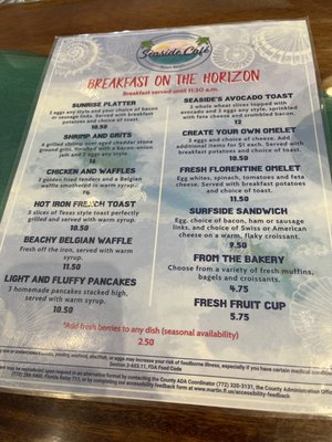 Menu photo 3 Seaside Café Stuart, FL Menu photo 3 Seaside Café Stuart, FL