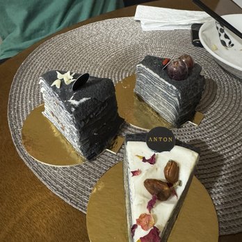 Anton - Black Sesame Crpes - 1 Slice Pistachio Mille Crpes - 1 Slice Hokkaido Milk Mille Crpes - 1 Slice - Desserts Near Me - San Mateo, California Anton - Black Sesame Crpes - 1 Slice Pistachio Mille Crpes - 1 Slice Hokkaido Milk Mille Crpes - 1 Slice - Desserts Near Me - San Mateo, California