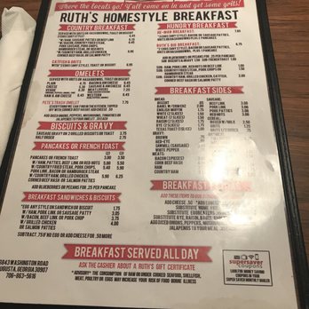 Ruth's Family Restaurant - Breakfast & Brunch Near Me - Augusta, Georgia