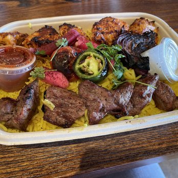 Mazra - Double Kebab Plate(chicken and lamb) - Middle Eastern Near Me - San Bruno, California
