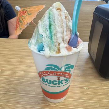 Bahama Buck's - Banana, Blue Coconut, and Tiger's Blood with condensed milk and vanilla ice cream - Juice Bars & Smoothies Near Me - Chandler, Arizona
