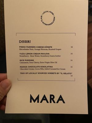 Menu photo 7 Mara Honolulu, HI