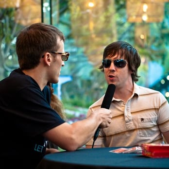 Seedwell - Beau gets right in on the action to interview tournament players. Photo by Kaiser Hwang. - Arts & Entertainment Near Me - San Francisco, California Seedwell - Beau gets right in on the action to interview tournament players. Photo by Kaiser Hwang. - Arts & Entertainment Near Me - San Francisco, California