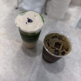 London Fog Matcha and Hojicano London Fog Matcha and Hojicano