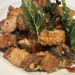 Spicy Basil Crispy Pork Belly