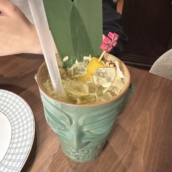 Blu Ember - They have many "Signature Drink" about half was not available. Gave this Jungle Juice a try... it's basically ice water with mango cubes. - New American Near Me - Queens, New York