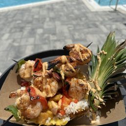 Poolside shrimp skewer bowl Poolside shrimp skewer bowl