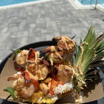 SpringHill Suites by Marriott Panama City Beach Beachfront - Poolside shrimp skewer bowl - Hotels Near Me - Panama City Beach, Florida SpringHill Suites by Marriott Panama City Beach Beachfront - Poolside shrimp skewer bowl - Hotels Near Me - Panama City Beach, Florida