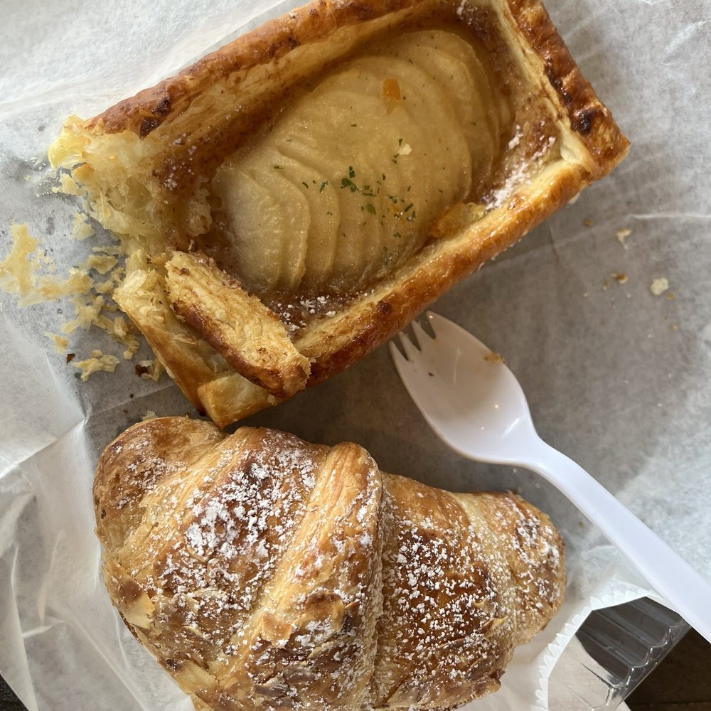 Cedar House - Pear tart and almond croissant - Coffee & Tea Near Me - Flagstaff, Arizona Cedar House - Pear tart and almond croissant - Coffee & Tea Near Me - Flagstaff, Arizona
