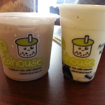 QQ Teahouse - Taro milk tea and "avocado" smoothie with coffee "jelly". - Taiwanese Near Me - Plano, Texas