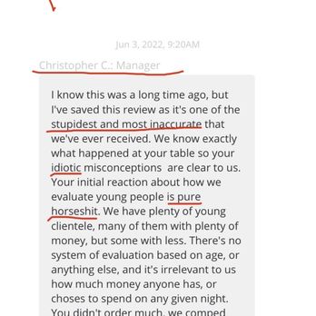 Alta - Charming message sent to me by the Owner and Manager after I left a poor review. Totally normal right? Not at all insane? - Tapas Bars Near Me - New York, New York Alta - Charming message sent to me by the Owner and Manager after I left a poor review. Totally normal right? Not at all insane? - Tapas Bars Near Me - New York, New York