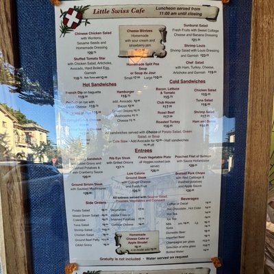 Menu photo 2 Little Swiss Cafe Carmel, CA