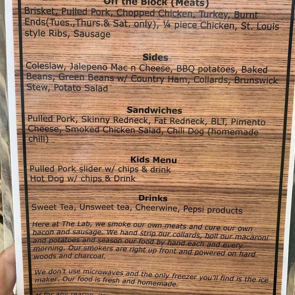 The Redneck BBQ Lab - Menu (back) - Barbeque Near Me - Benson, North Carolina The Redneck BBQ Lab - Menu (back) - Barbeque Near Me - Benson, North Carolina