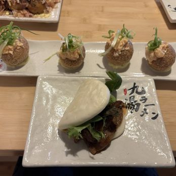 Kyuramen x TBaar - Duluth - Lobster & Chashu Salad Ball and Tbaar Steamed Pork Bao Buns (1Pc) - Ramen Near Me - Duluth, Georgia Kyuramen x TBaar - Duluth - Lobster & Chashu Salad Ball and Tbaar Steamed Pork Bao Buns (1Pc) - Ramen Near Me - Duluth, Georgia