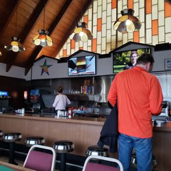 Pilgrim Family Restaurant - Check out the stained glass and over-bar lighting.
