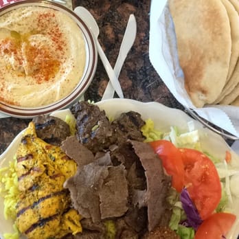 Pita Inn - Combination feast with a side of hummus and warm freshly made pita bread - Mediterranean Near Me - Wheeling, Illinois