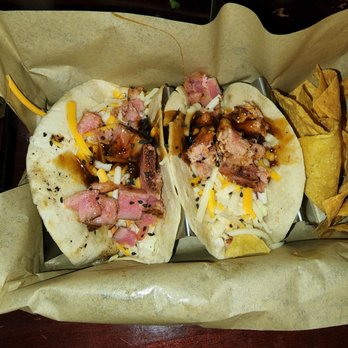 The Tap - Ahi Tuna Tacos before extra teriyaki sauce - Brewpubs Near Me - West Lafayette, Indiana