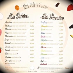 Crêpe a Ding - The menu
