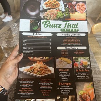 Buuz Thai Eatery - Menu Front/Back - Thai Near Me - Arlington, Virginia