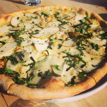 Finn's Pizza - Gorgonzola & pear pizza with thin crust. Delicious - Pizza Near Me - Homer, Alaska Finn's Pizza - Gorgonzola & pear pizza with thin crust. Delicious - Pizza Near Me - Homer, Alaska