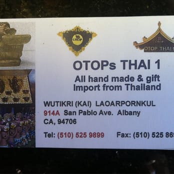 Otops Thai 1 - Business Card - Home Decor Near Me - Albany, California
