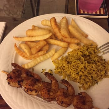 America’s Best Wings , Eastern Ave - (Put onto plate at home for eating) grilled lemon pepper shrimp, fries, rice - Chicken Wings Near Me - Chillum, Maryland