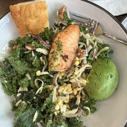Davy salad - couldn't wait for the picture - ate 1/2 the salmon :)
