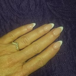 I just love how Joey did my nails today! The perfect classic oval french tip. I just love how Joey did my nails today! The perfect classic oval french tip.