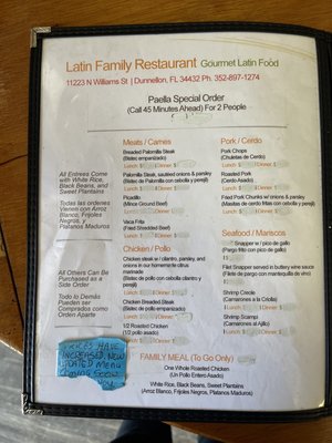 Menu photo 4 Latin Family Restaurant Dunnellon, FL