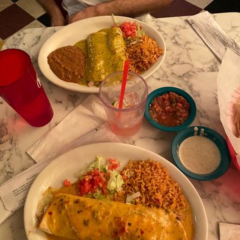 Chuy's - Roasted chicken burrito, Chicka-Chicka Boom-Boom, Tito's Cherry Limeade - Tex-Mex Near Me - Austin, Texas