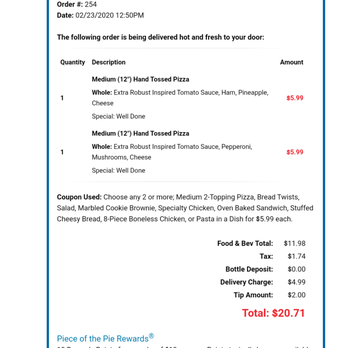 Domino's Pizza - a signup for a pizza order - Pizza Near Me - Pacific Palisades, California Domino's Pizza - a signup for a pizza order - Pizza Near Me - Pacific Palisades, California