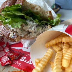 Arby's - Chicken salad sandwich and crinkle fries