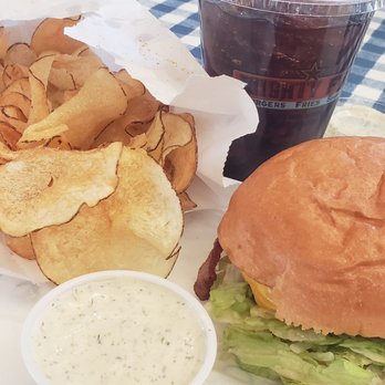 Mighty Fine Burgers University Oaks - Kids burger, chips, RANCH and a coke! Lunch is served - Burgers Near Me - Round Rock, Texas