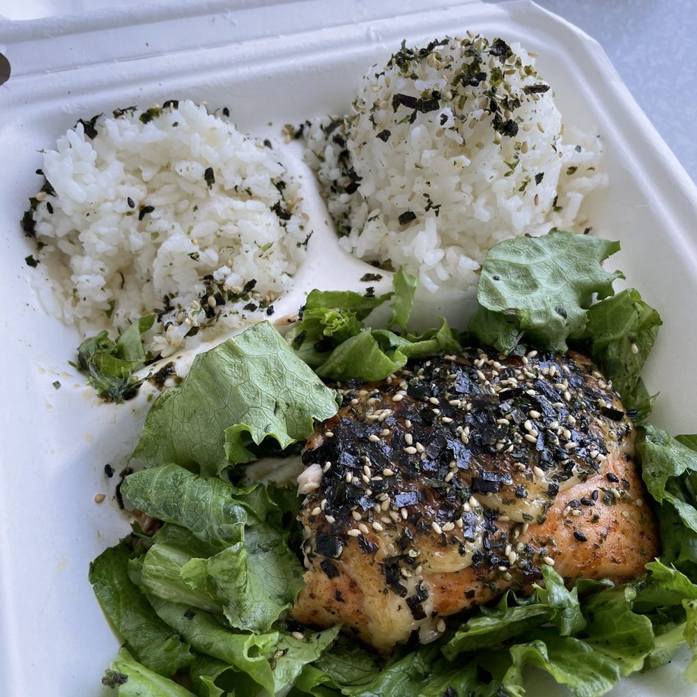 Fresh Catch - Furikake salmon but I took a few bites before I remembered to take the pic - Hawaiian Near Me - Honolulu, Hawaii Fresh Catch - Furikake salmon but I took a few bites before I remembered to take the pic - Hawaiian Near Me - Honolulu, Hawaii
