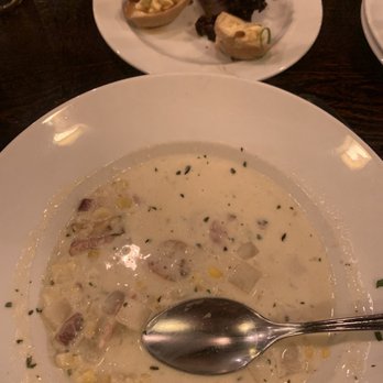 The Pullman - Bland soup seasonal corn chowder and Bacon Pickled Deviled Eggs. Do pass. - New American Near Me - Glenwood Springs, Colorado