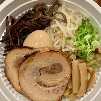 Fujiwara - Black Garlic Tonkotsu Ramen - noodles and toppings separated from broth (thank you!) - Ramen Near Me - Dublin, California
