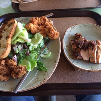 Tender Greens - Fried chicken bowl - yummy! Side of salt and pepper chicken - more yummy! - New American Near Me - Irvine, California
