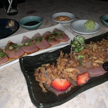 Wabi on Rose - Yellowtail on the left, albacore on the right - Sushi Bars Near Me - Venice, California Wabi on Rose - Yellowtail on the left, albacore on the right - Sushi Bars Near Me - Venice, California