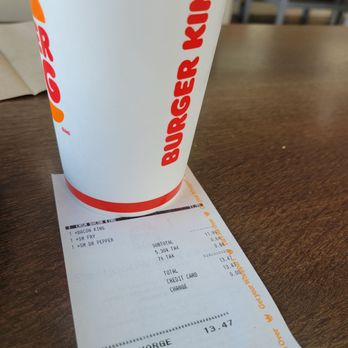 Burger King - A burger (not very good), fries and a small drink for 13.47? - Burgers Near Me - Staunton, Virginia