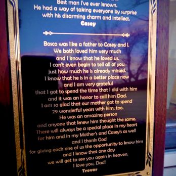 Crown Trophy - A memorial plaque honoring my stepfather. - Signmaking Near Me - Littleton, Colorado