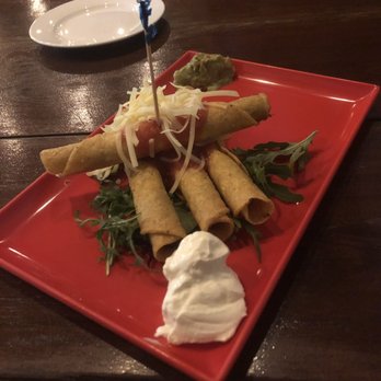 Serranos Mexican Cantina - Tacquitos with guacamole and sour cream. Yum. - Mexican Near Me - Beenleigh, QLD