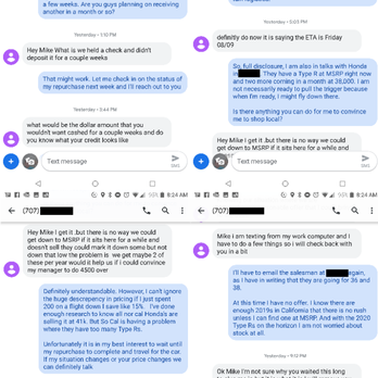 Hansel Honda - Pushy Salesman goes 0-60 real quick. Becomes passive aggressive and rude at the end. - Car Dealers Near Me - Petaluma, California Hansel Honda - Pushy Salesman goes 0-60 real quick. Becomes passive aggressive and rude at the end. - Car Dealers Near Me - Petaluma, California