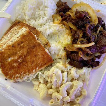 Suha Bites - 2 Two Items Bbq Combo Plate: grilled salmon and spicy beef - Hawaiian Near Me - Las Vegas, Nevada Suha Bites - 2 Two Items Bbq Combo Plate: grilled salmon and spicy beef - Hawaiian Near Me - Las Vegas, Nevada