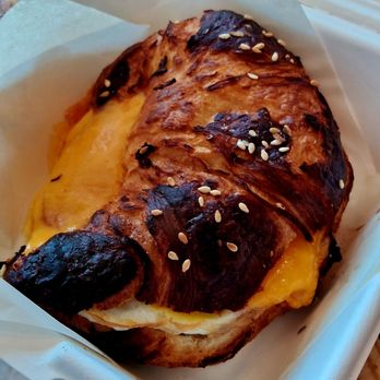 Exit Zero Coffee - Pretzel croissant sandwich.  It's prepackaged and heated up. - Coffee & Tea Near Me - Las Vegas, Nevada